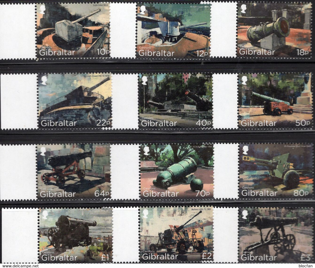 Kanonen 2018 Gibraltar 1842/1853 ** 29€ Historische Kanone Artillery Cannon Wellington History Set Of Great Britain - Militaria