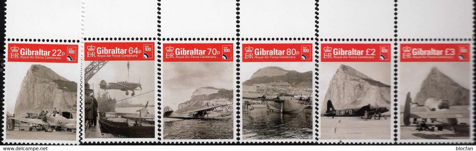 Royal Air Force 2018 Gibraltar 1858/3 ** 16€ Flugzeuge RAF-Geschwader Bloque Hoja S/s Military Set Bf Great Britain - Flugzeuge