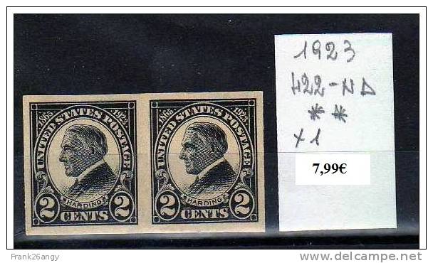 STATI UNITI - 1923 - Presidente Harding ND - Cat. 422 Serie Cpl. 1v. Nuovi** Perfetti - Nuovi