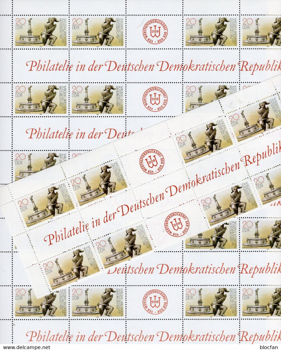 Lot DDR 1500€ 16Bg. 1723L,2364,2516,2732,2983,2997,3005,3049,3156,3226,3241,3254,3265,3306,3345/6 mit ZD,DV+PF sheetlets