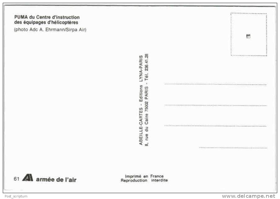 Thème - Transport - Hélicoptère -  Puma Du Centre D'instrcution Des équipages D'hélicoptères - Hélicoptères