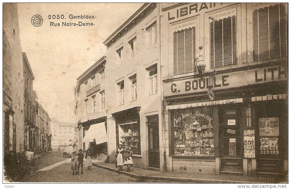 Gembloux Rue Notre Dame Aux Armes De Gembloux G. Boulle Libraire Vendeur De Cartes Postales 1911 - Gembloux