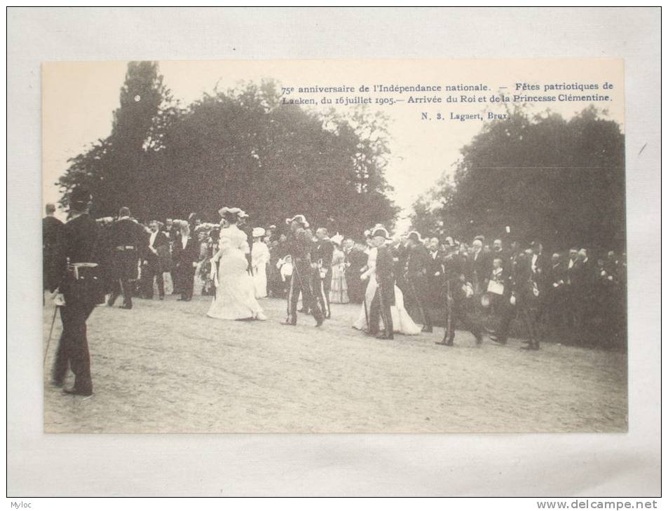 75e Anniversaire De L´Indépendance. 75 Jaar Onafhankelijkheid. Arrivée Du Roi Et Princesse Clémentine. - Festivals, Events