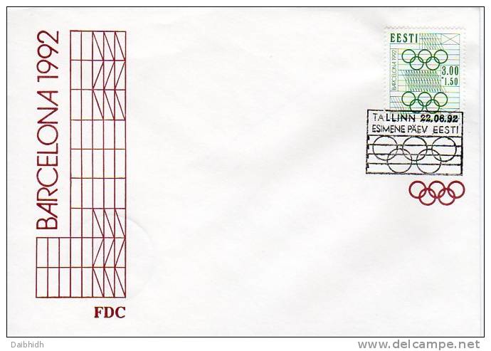 ESTONIA 1992 Olympic Games On 3 FDCs - Estonia