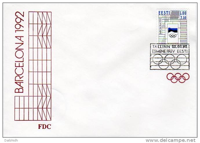 ESTONIA 1992 Olympic Games On 3 FDCs - Estland