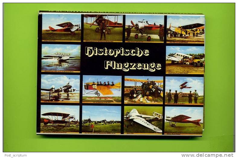 Thème - Transport - Avion - Dépliant De 12 Cartes - Historische Flugzeuge  - Aviation Allemande - Autres & Non Classés