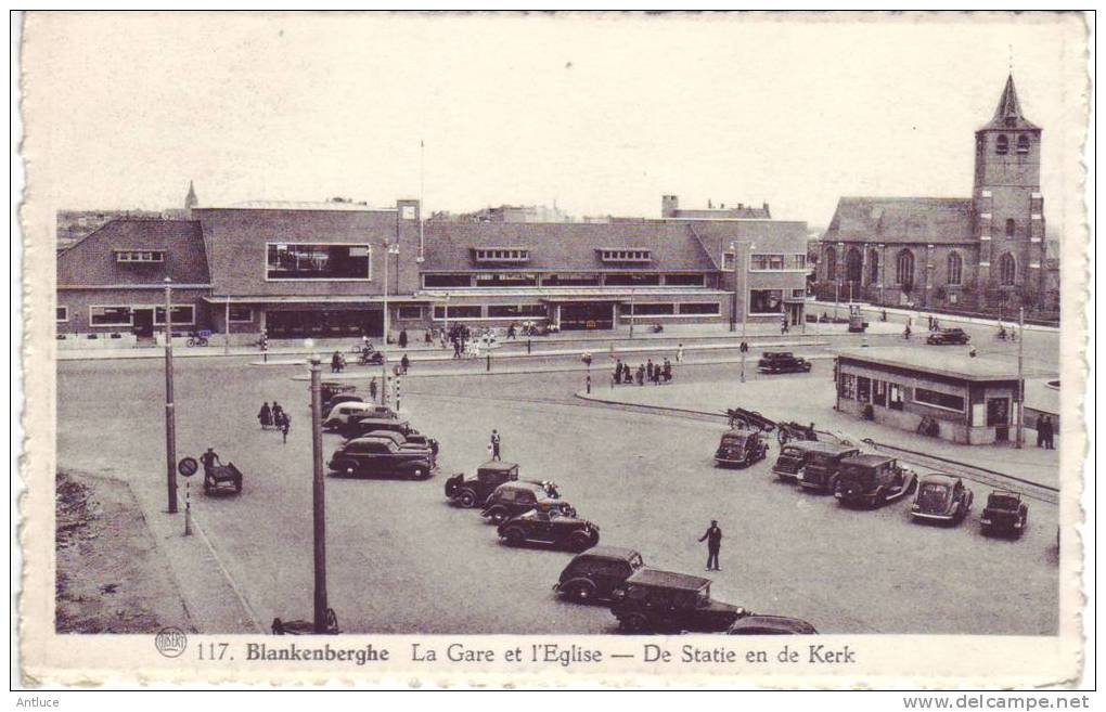 BLANKENBERGHE - La Gare Et L´église - Non Circulé - Andere & Zonder Classificatie