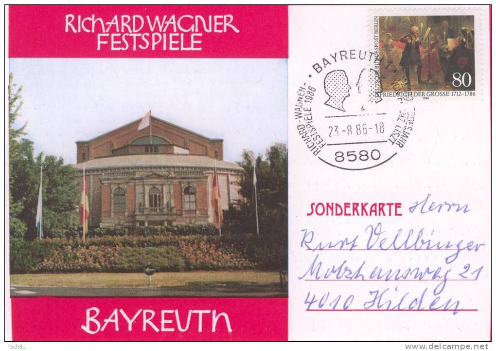 Carte Postale Bayreuth  Festival Wagner 1986 - Bayreuth