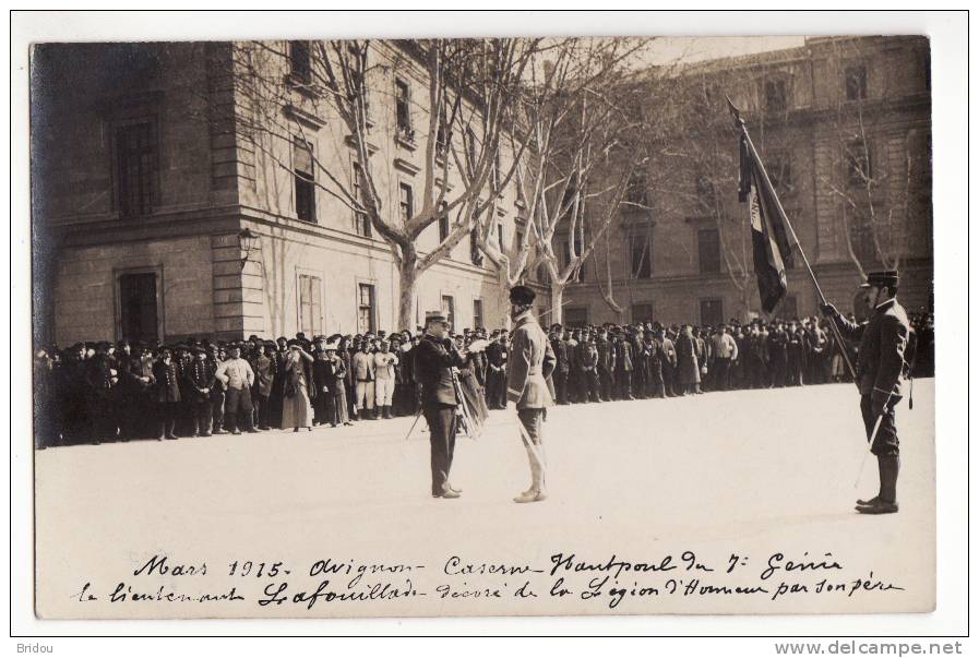 84  AVIGNON   Caserne Hautpoul   Lieutenant Lafouillade Décoré De La Légion D'honneur Par Son Père    CARTE PHOTO - Avignon