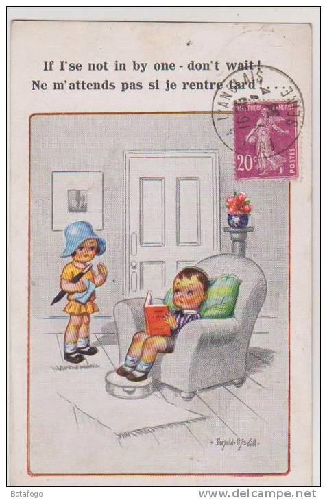 CPM ILLUSTREE  ILLISIBLE, NE M ATTENDS PAS... En 1934 - Gougeon