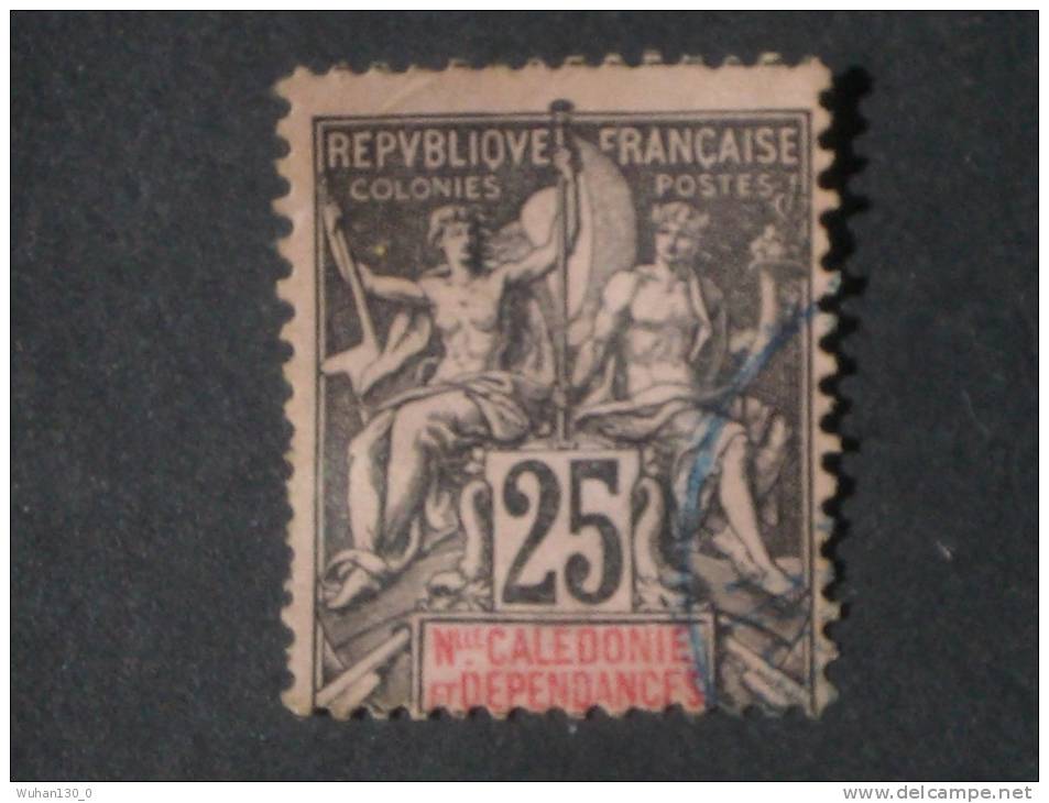 NOUVELLE-CALEDONIE   ( O )  De  1892   "   Timbre  Colonies  Françaises   "     N°  48  Papier Teinté - Used Stamps