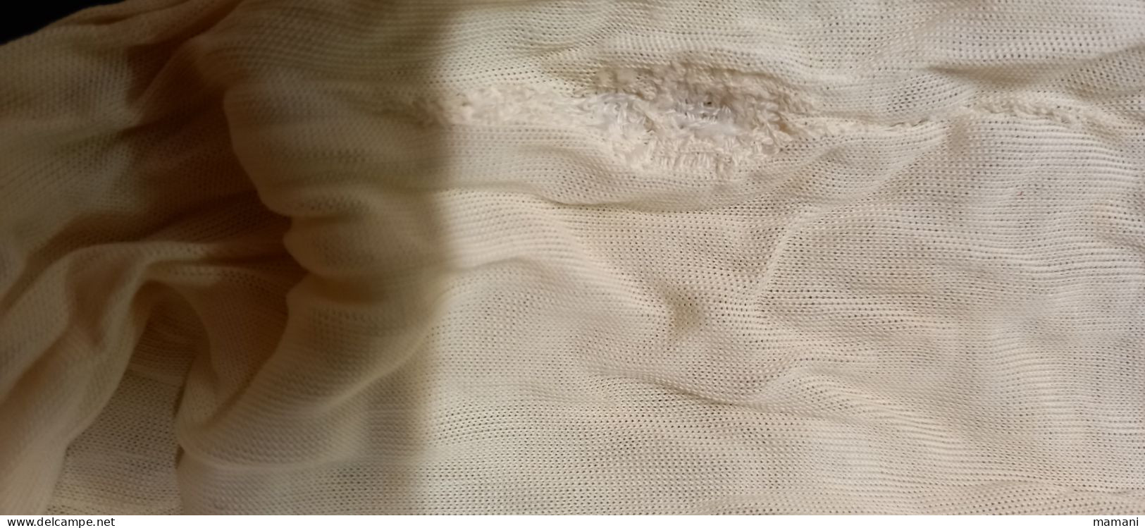 Lot De 5 Paires De Bas Blanc -ancien-coton Et Soie (sous Reserve)- - Panties