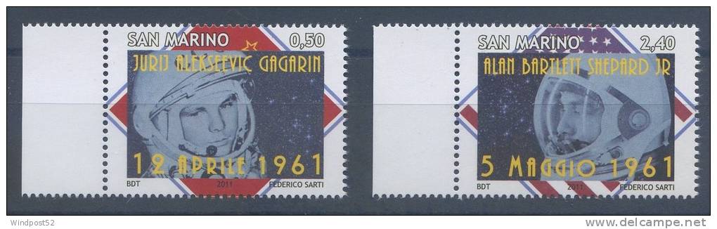 SAN MARINO 2011 - ANNIVERSARIO PRIMI UOMINI NELLO SPAZIO  - MNH** - 420 - Nuevos