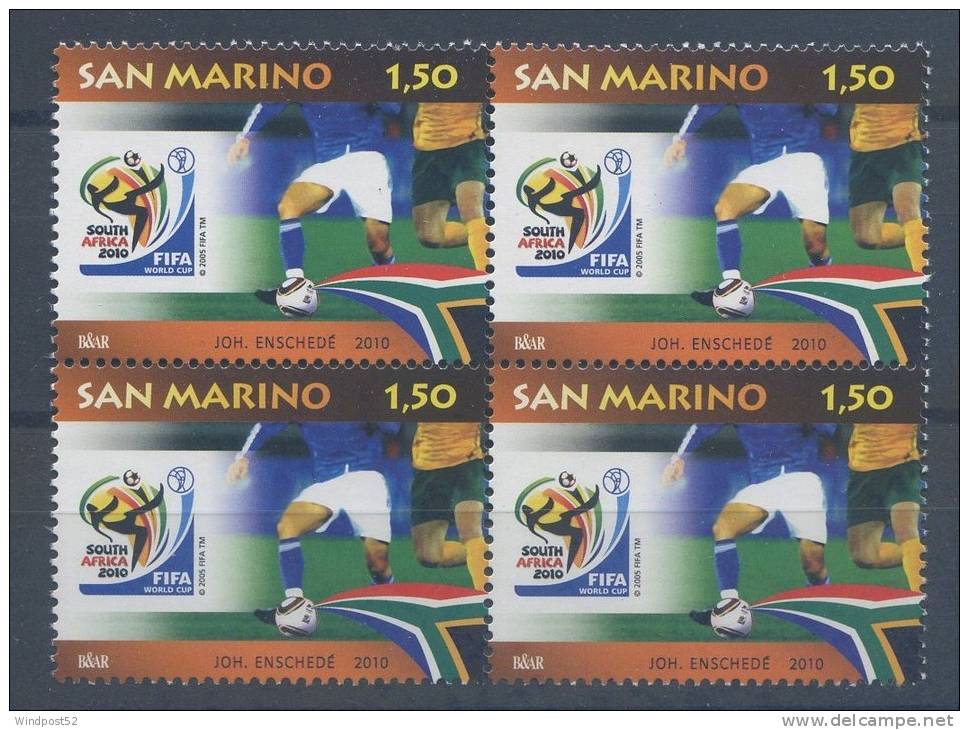 SAN MARINO 2010 - MONDIALI FIFA SUD AFRICA 2010 - QUARTINA - MNH** - 392 - 2010 – África Del Sur