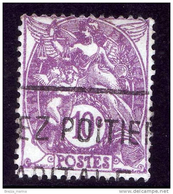 FRANCIA - 1920-24 - USATO - Bianco - 10 - 1900-29 Blanc