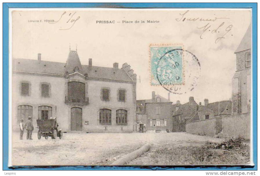 36 - PRISSAC -- Place De La Mairie - Autres & Non Classés