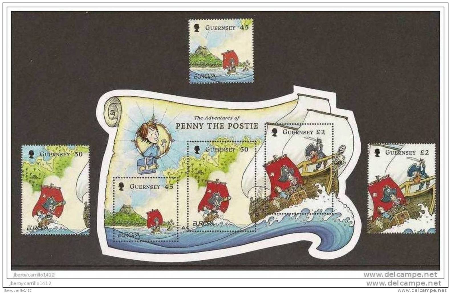 GUERNSEY - EUROPA 2010 -TEMA ANUAL " LIBROS INFANTILES".- SERIE COMPLETA De 3 V: + HOJITA BLOQUE-  DENTADO - 2010