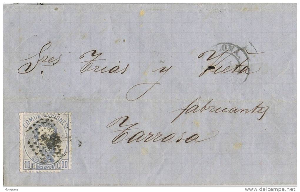Carta Entera BARCELONA 1873 A Tarrasa. Amadeo - Briefe U. Dokumente