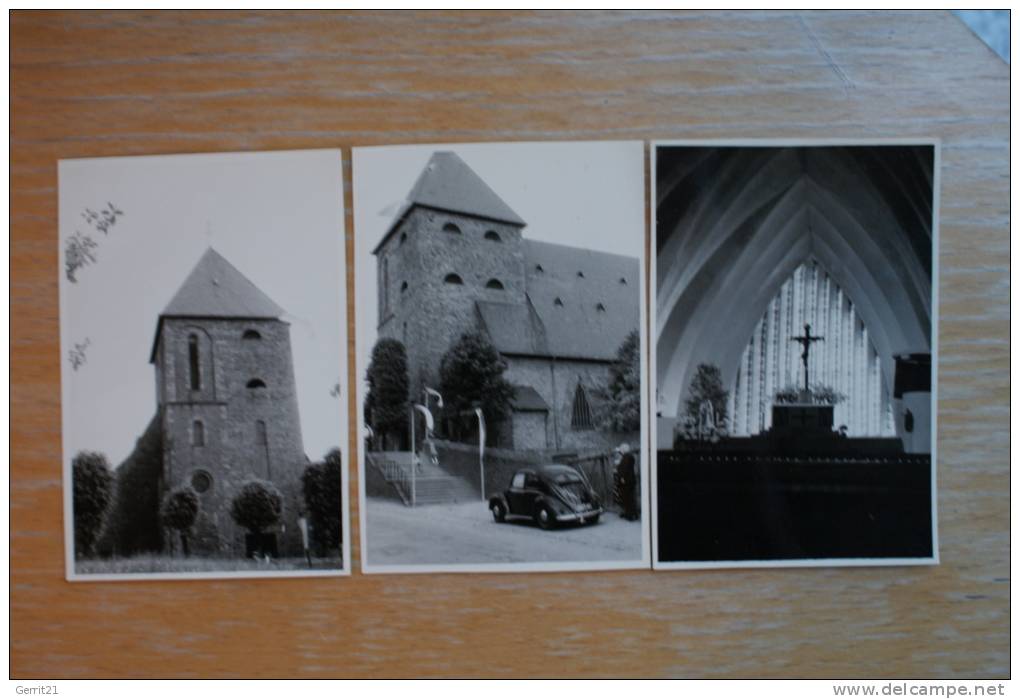 5253 LINDLAR - FRIELINGSDORF, 3 Photos Innen- Und Außenansicht Kirche, VW - Käfer / Coccinelle / Beetle - Lindlar