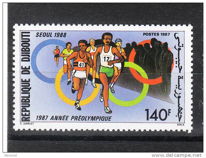 Gibuti Djibouti -   1987.  Pre- Olympics  " Seul '88 ".  Maratona. Race Fund.   MNH, Fresh - Verano 1988: Seúl