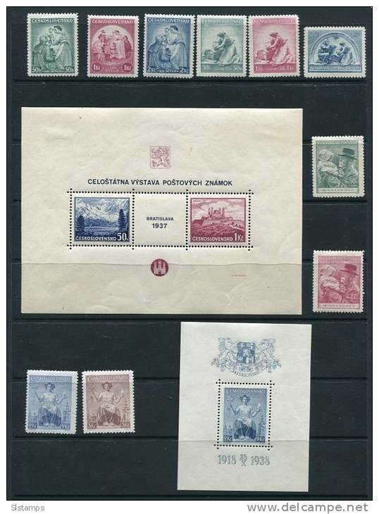 Czechoslovakia 1936-8 Accumulation + Blocks MLH - Unused Stamps