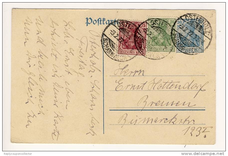 OSTERHOLZ-SCHARMBECK - 3.2.22   Tarif 125 Pfennige  1.1.-1.7.22 - Briefe U. Dokumente