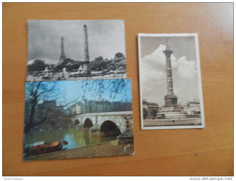 Lot De 3 Cp  Sur Paris ( Place De La Bastille Et Colonne 2  Juillet ( 1831 - 1840 )  ( Voir Photo ) - Lots, Séries, Collections