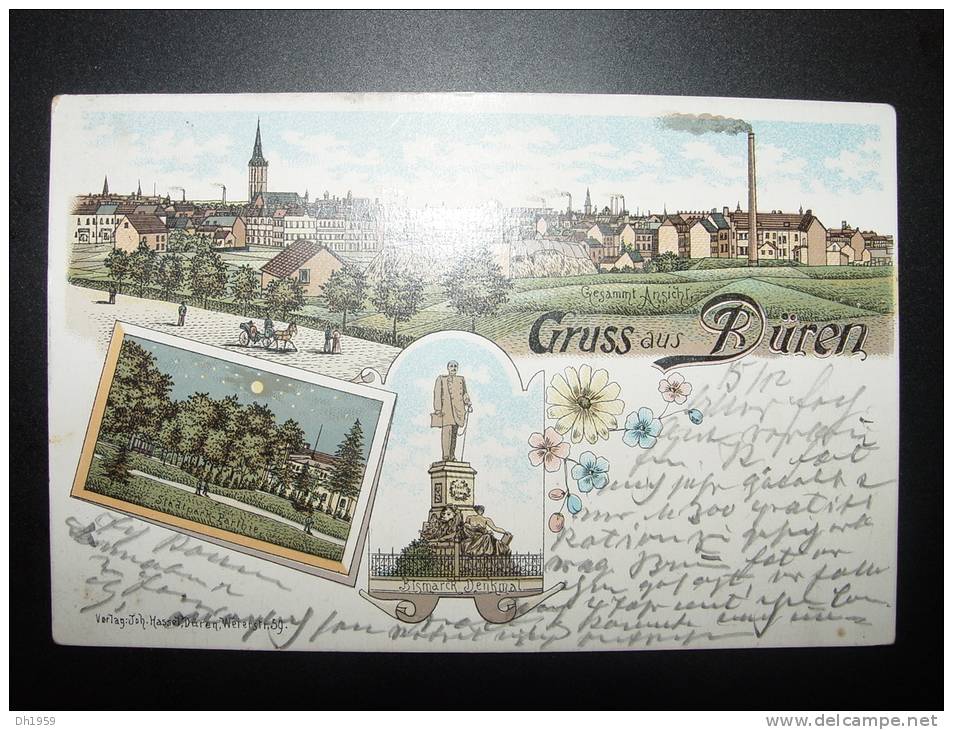 LITHO GRUSS AUS DÜREN 1904  Pour LÜNEBURG - Dueren