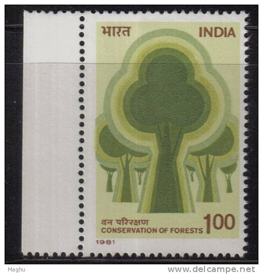 India MNH 1981, Environmental Conservation, Tree, Environment , Conservation Of Forests, Nature, - Unused Stamps