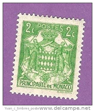 MONACO TIMBRE N° 155 NEUF AVEC CHARNIERE BLASON MONEGASQUE - Neufs