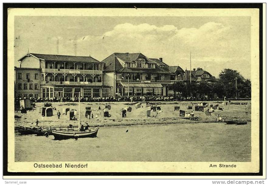 Ostseebad Niendorf  -  Am Strande -  Ansichtskarte Ca.1927    (1216) - Timmendorfer Strand