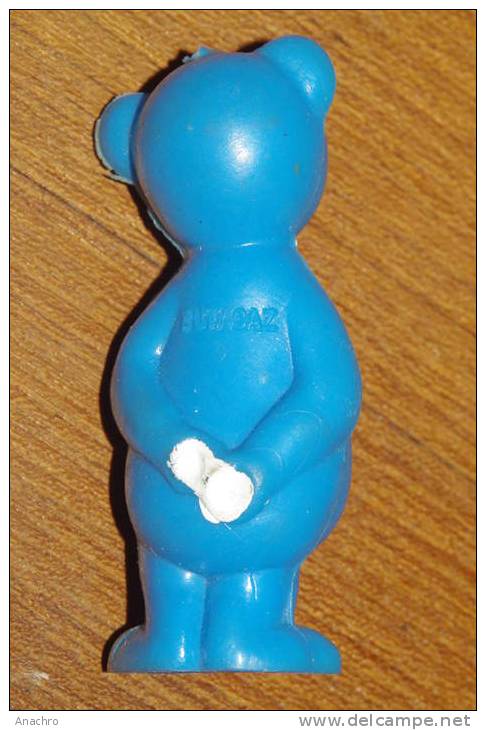 BUTAGAZ OURS BLEU / ANCIENNE FIGURINE GLUPS En CAOUTCHOUC 5 Cms - Otros & Sin Clasificación