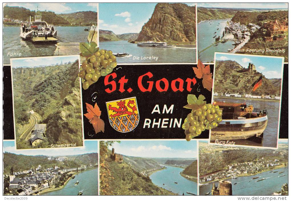 BR3044 St Goar Am Rhein Multi Views  2 Scans - St. Goar