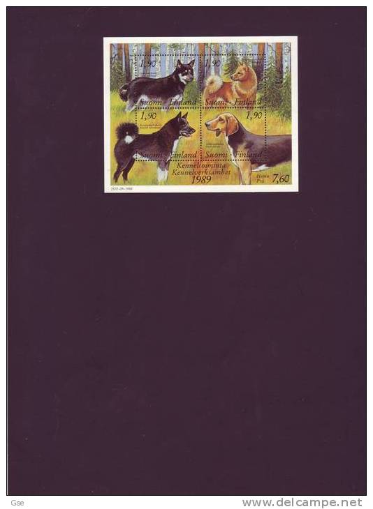 FINLANDIA  1989 - Yvert BF 5** - Fauna - Cani - Blokken & Velletjes