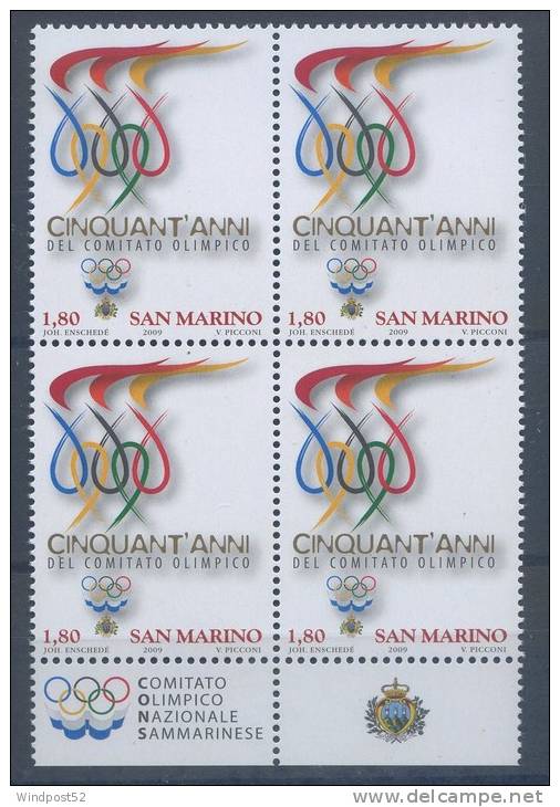 SAN MARINO 2009 - ANNIVERSARIO COMITATO OLIMPICO - QUARTINA - MNH** - 373 - Neufs