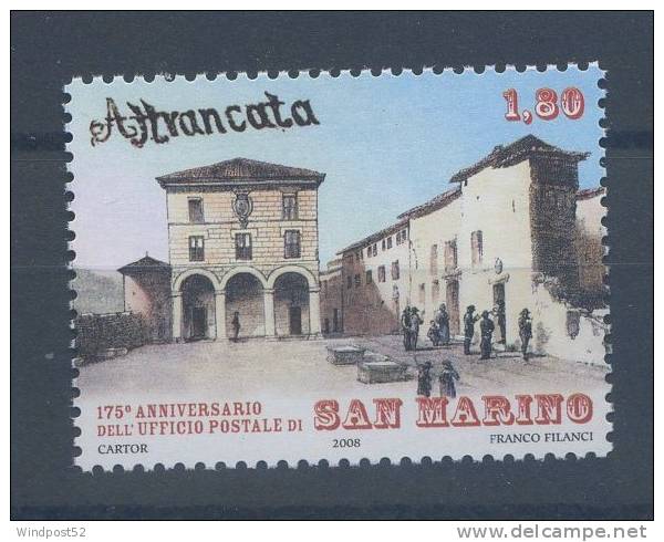 SAN MARINO 2008 - ANNIVERSARIO UFFICIO POSTALE A SAN MARINO - MNH** - 369 - Neufs