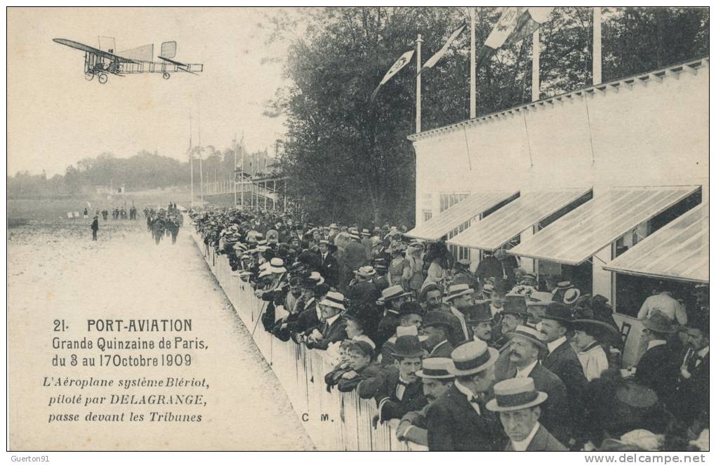 ( CPA AVIONS )  PORT-AVIATION - Grande Quinzaine De Paris Du 3 Au 17 Octobre 1909 / L' Aéroplane Système BLÉRIOT - - Reuniones