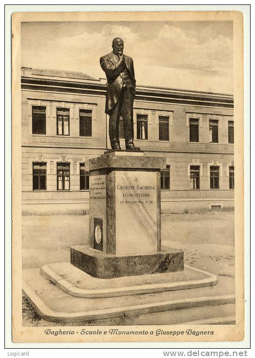 BAGHERIA (PA) SCUOLE E MONUMENTO A GIUSEPPE BAGNERA 1941 - Bagheria