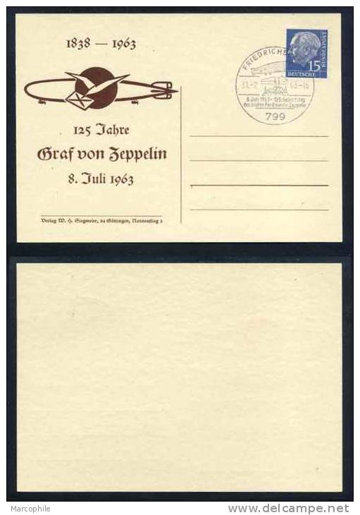 ZEPPELIN / 1963 ALLEMAGNE CARTE COMMEMORATIVE (ref 2910) - Zeppelins