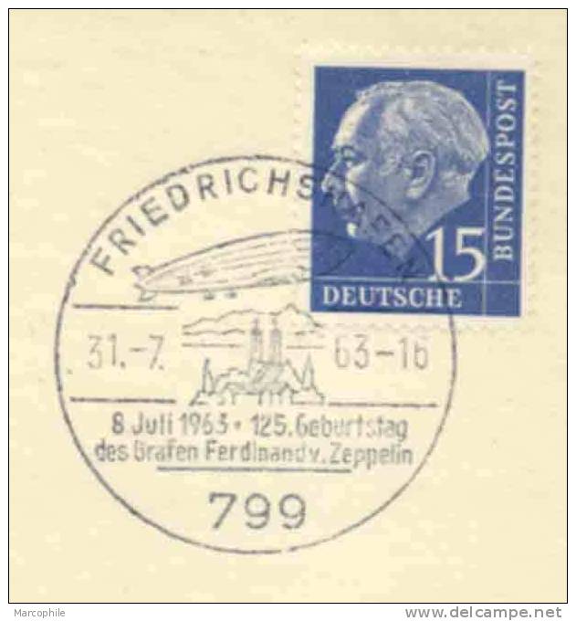 ZEPPELIN / 1963 ALLEMAGNE CARTE COMMEMORATIVE (ref 2910) - Zeppelins