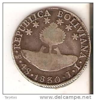 MONEDA DE PLATA DE BOLIVIA DE 4 SOLES DEL AÑO 1830  (COIN) SILVER,ARGENT. - Bolivie