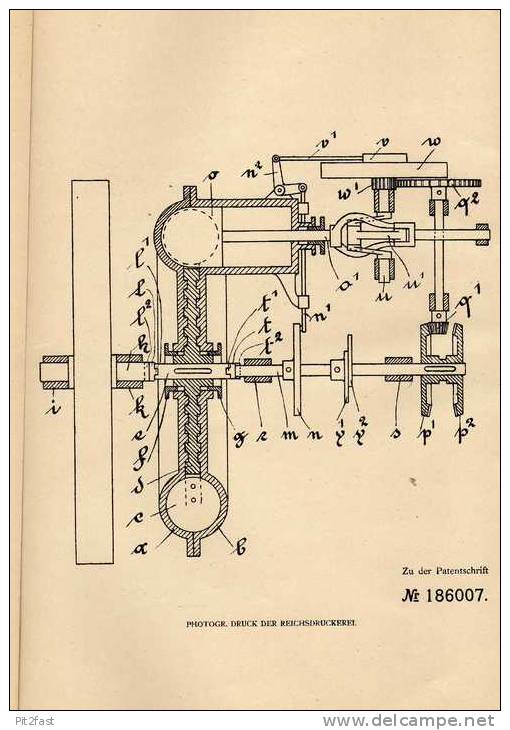 Original Patentschrift - M. Orenstein In Michendorf , 1906 , Antrieb Für Ventile Von Kraftmaschinen , Motor !!! - Historische Dokumente