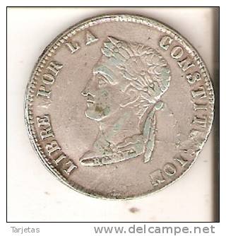 MONEDA DE PLATA DE BOLIVIA DE 4 SOLES DEL AÑO 1854  (COIN) SILVER,ARGENT. - Bolivia