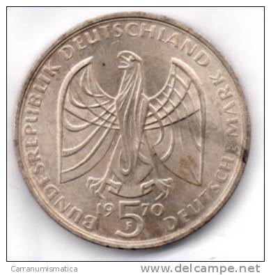 GERMANIA 5 MARK 1970 ARGENTO - 5 Marchi