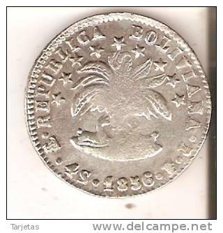 MONEDA DE PLATA DE BOLIVIA DE 4 SOLES DEL AÑO 1856  (COIN) SILVER,ARGENT. - Bolivia