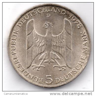 GERMANIA 5 MARK 1978 ARGENTO - 5 Marcos