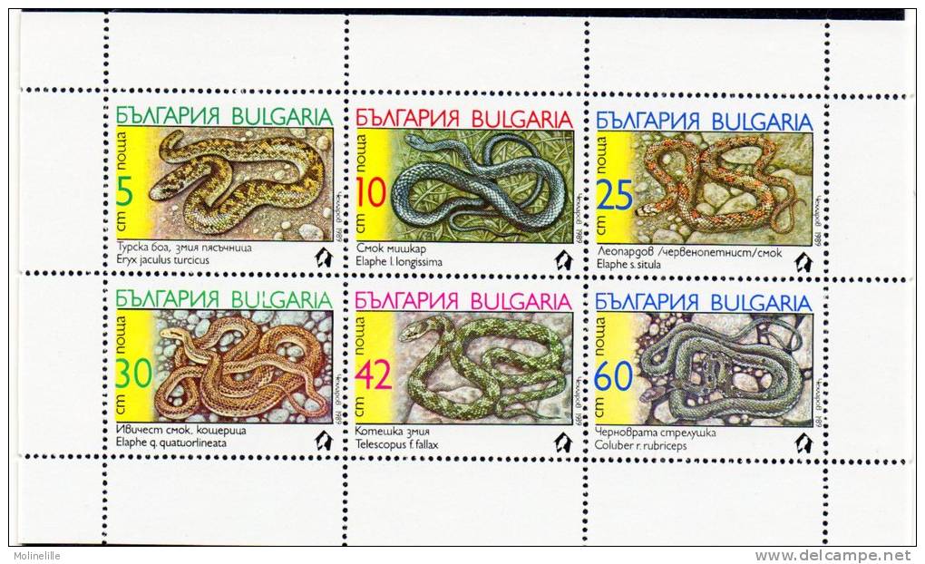 BULGARIE N° 3268/3273 ** - SERPENTS -cote 4.50 &euro; - Serpenti