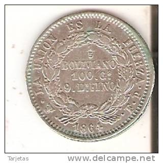 MONEDA DE PLATA DE BOLIVIA DE 1/5 DE BOLIVIANO DEL AÑO 1864 (RARA) (COIN) SILVER,ARGENT. - Bolivia