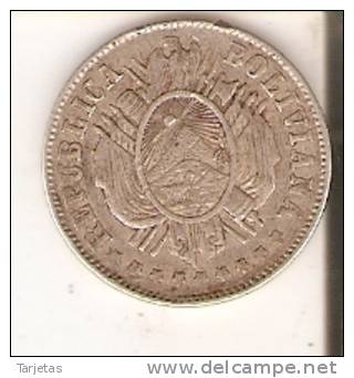 MONEDA DE PLATA DE BOLIVIA DE 20 CENTAVOS DEL AÑO 1877  (COIN) SILVER,ARGENT. - Bolivia