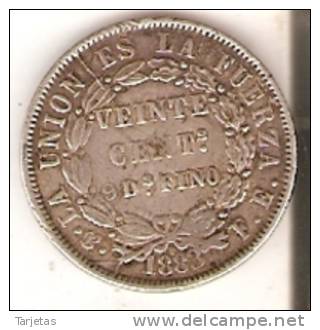 MONEDA DE PLATA DE BOLIVIA DE 20 CENTAVOS DEL AÑO 1883  (COIN) SILVER,ARGENT. - Bolivia